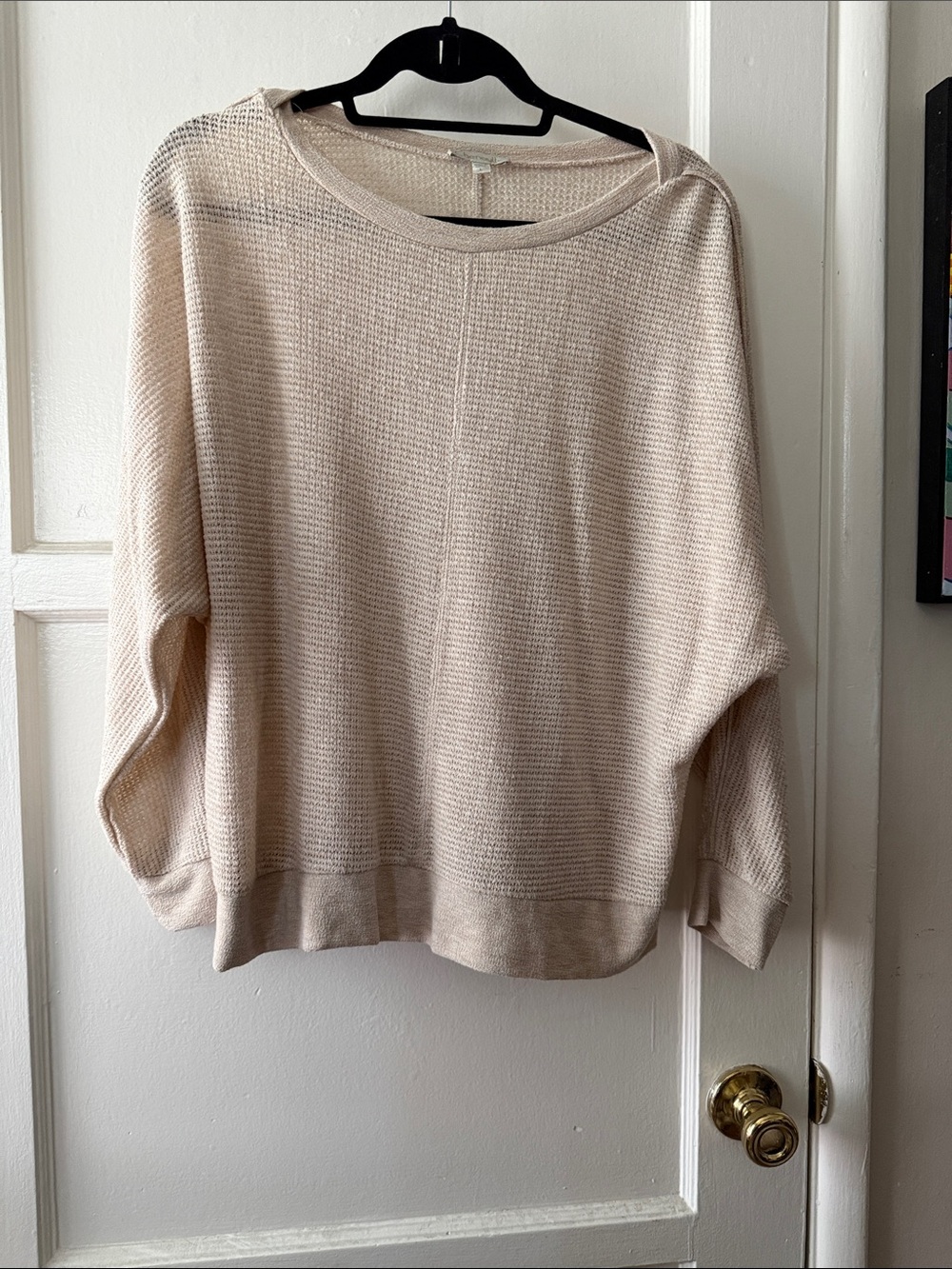 Chenault Cream Waffle Knit Crewneck Sweater